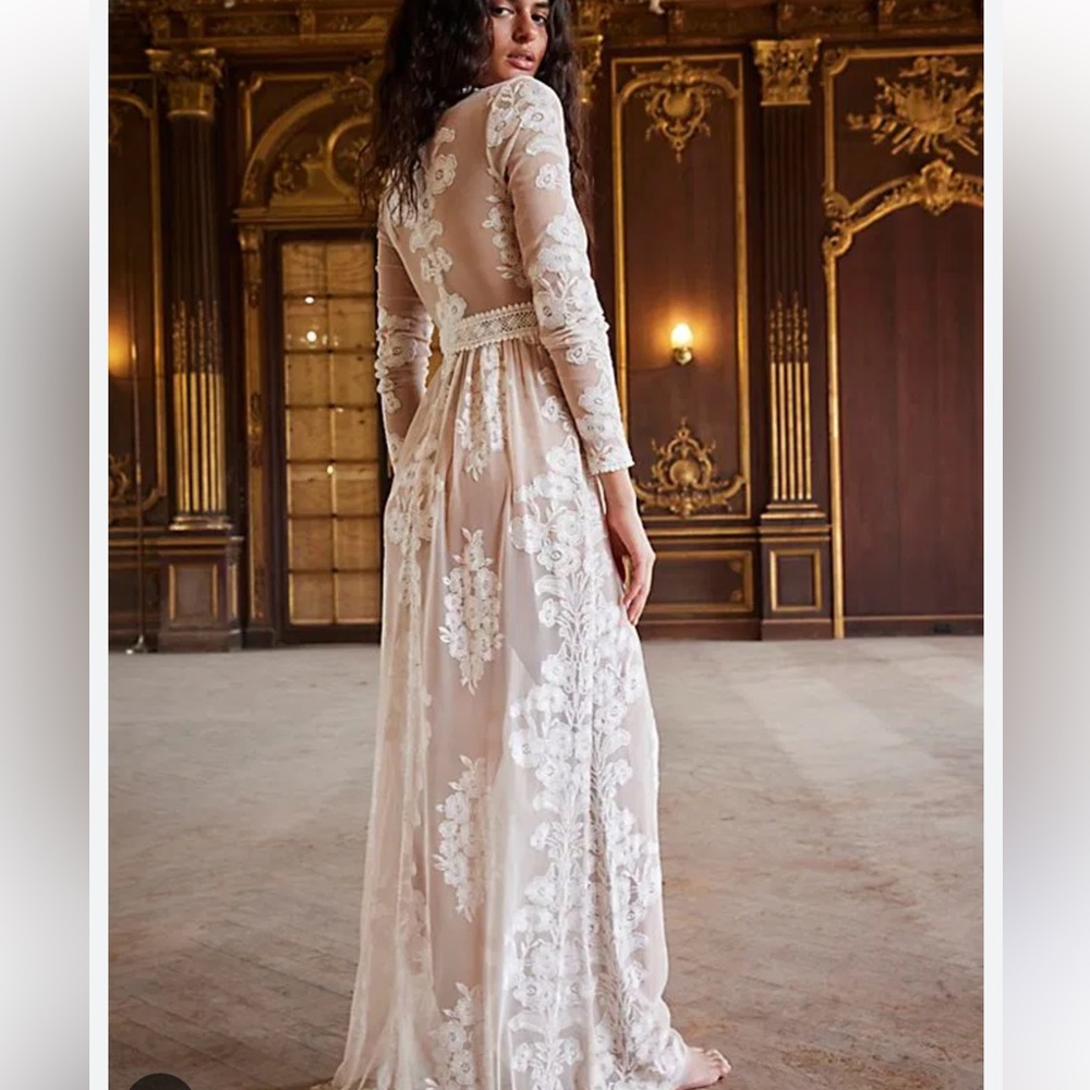 For Love And Lemons Sheer Lace Maxi Dress